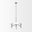 Edie Matte Black Metal w Frosted Glass Globes 6-Light Chandelier - Default Title