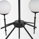 Edie Matte Black Metal w Frosted Glass Globes 6-Light Chandelier - Default Title