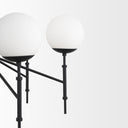 Edie Matte Black Metal w Frosted Glass Globes 6-Light Chandelier - Default Title