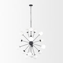 Barbara Matte Black Metal w Frosted Glass Globes 18-Light Chandelier - Default Title