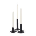 Noir Matte Black Metal Candle Holders Set of 3 - Default Title