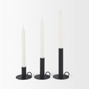 Noir Matte Black Metal Candle Holders Set of 3 - Default Title