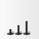 Noir Matte Black Metal Candle Holders Set of 3 - Default Title