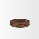 Thala Medium Brown Round Wicker Tray Set of 2 - Default Title