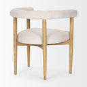 Arden Dining Chair w Medium Brown Wood and Cream Twill Fabric - Default Title