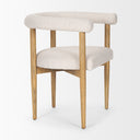 Arden Dining Chair w Medium Brown Wood and Cream Twill Fabric - Default Title