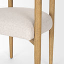 Arden Dining Chair w Medium Brown Wood and Cream Twill Fabric - Default Title