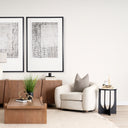 Patrick 23H White Marble Top w Matte Black Metal Accent Table - Default Title