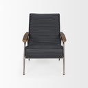 Grosjean Black Leather w Black Metal Frame Accent Chair - Default Title