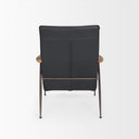 Grosjean Black Leather w Black Metal Frame Accent Chair - Default Title