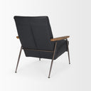 Grosjean Black Leather w Black Metal Frame Accent Chair - Default Title