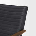 Grosjean Black Leather w Black Metal Frame Accent Chair - Default Title