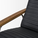 Grosjean Black Leather w Black Metal Frame Accent Chair - Default Title