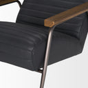 Grosjean Black Leather w Black Metal Frame Accent Chair - Default Title