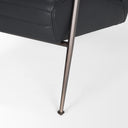 Grosjean Black Leather w Black Metal Frame Accent Chair - Default Title