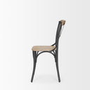Etienne Light Brown Wood w Iron Metal Dining Chair - Default Title