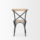 Etienne Light Brown Wood w Iron Metal Dining Chair - Default Title