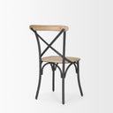 Etienne Light Brown Wood w Iron Metal Dining Chair - Default Title
