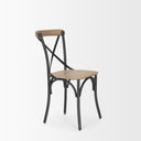 Etienne Light Brown Wood w Iron Metal Dining Chair - Default Title