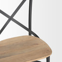 Etienne Light Brown Wood w Iron Metal Dining Chair - Default Title