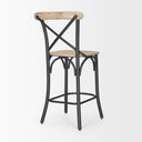 Etienne Light Brown Wood w Iron Metal Counter Stool - Default Title