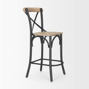 Etienne Light Brown Wood w Iron Metal Counter Stool - Default Title