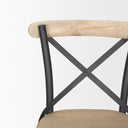 Etienne Light Brown Wood w Iron Metal Counter Stool - Default Title