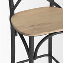 Etienne Light Brown Wood w Iron Metal Counter Stool - Default Title