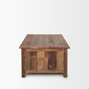 Wilton Brown Wood w 12 Black Metal Drawers Coffee Table - Default Title