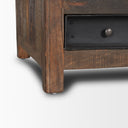 Wilton Brown Wood w 12 Black Metal Drawers Coffee Table - Default Title