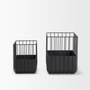 Verna Matte Black Wire Cage Metal Planters Set of 2 - Default Title