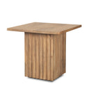 June Light Brown Wood w Fluting Square Side Table - Default Title