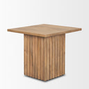 June Light Brown Wood w Fluting Square Side Table - Default Title