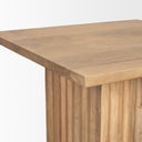 June Light Brown Wood w Fluting Square Side Table - Default Title