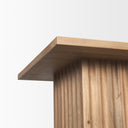 June Light Brown Wood w Fluting Square Side Table - Default Title