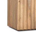 June Light Brown Wood w Fluting Square Side Table - Default Title