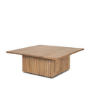 June Light Brown Wood w Fluting Square Coffee Table - Default Title