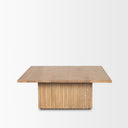 June Light Brown Wood w Fluting Square Coffee Table - Default Title