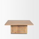 June Light Brown Wood w Fluting Square Coffee Table - Default Title