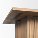June Light Brown Wood w Fluting Square Coffee Table - Default Title