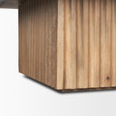 June Light Brown Wood w Fluting Square Coffee Table - Default Title