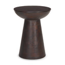 Novell Dark Brown Wood Pedestal Accent Table - Default Title