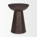 Novell Dark Brown Wood Pedestal Accent Table - Default Title