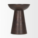 Novell Dark Brown Wood Pedestal Accent Table - Default Title