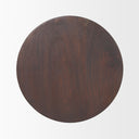 Novell Dark Brown Wood Pedestal Accent Table - Default Title