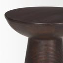 Novell Dark Brown Wood Pedestal Accent Table - Default Title
