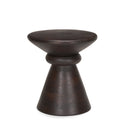 Palmera Dark Brown Wood Pedestal Accent Table - Default Title
