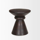 Palmera Dark Brown Wood Pedestal Accent Table - Default Title