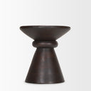 Palmera Dark Brown Wood Pedestal Accent Table - Default Title