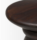 Palmera Dark Brown Wood Pedestal Accent Table - Default Title